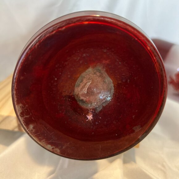 Czech Red Glass Vases - Picture 7 of 9